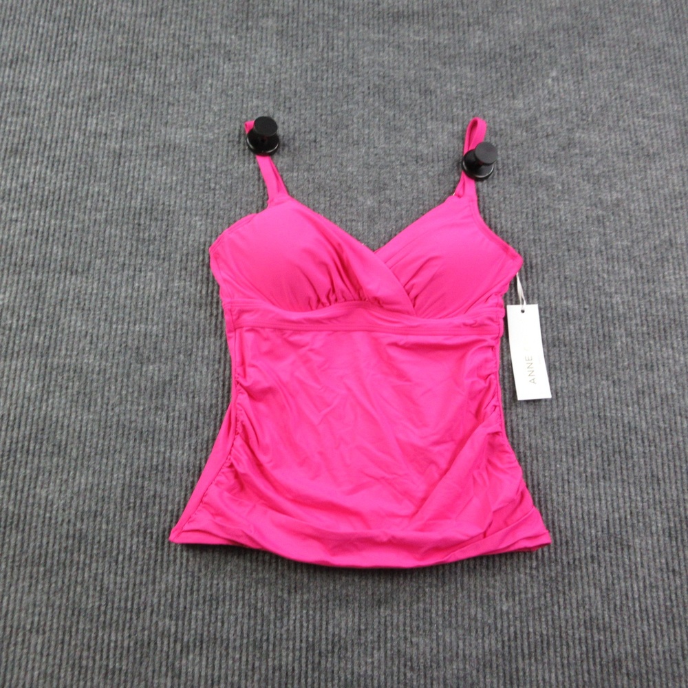Anne Cole Tankini Womens 34C/36B Pink Orchid Built-In Lined Adjustable NWT